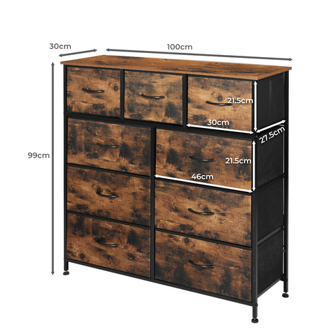 Levede Storage Cabinet Tower Chest Brown Fold-1917016729171660802