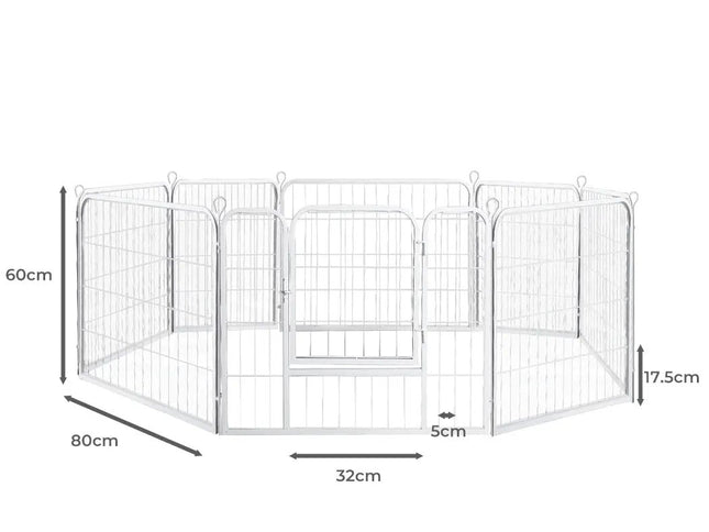 PaWz 8 Panel 24'' Pet Dog Playpen Puppy White 24 inch-1975420507704659970