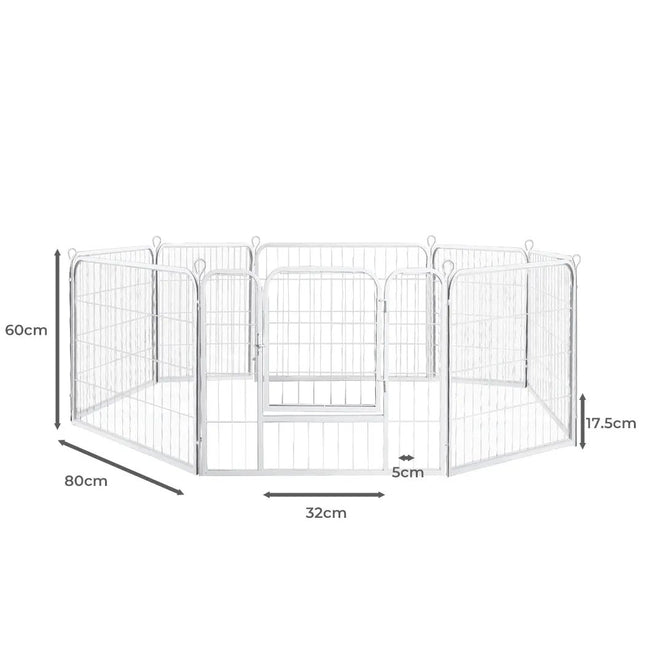 PaWz 8 Panel 24'' Pet Dog Playpen Puppy White 24 inch-1975420507704659970