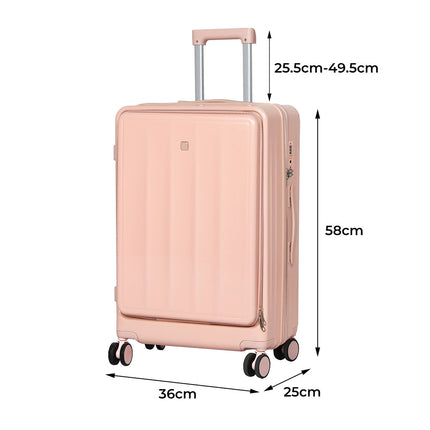 Slimbridge 20" Luggage Trolley Travel Hard Pink-1973193479249072130