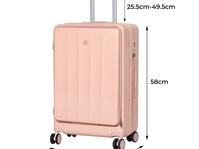 Slimbridge 20" Luggage Trolley Travel Hard Pink-1973193479249072130