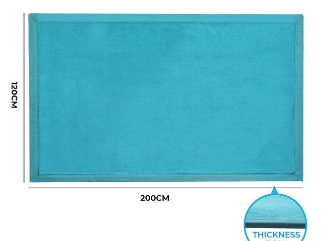 Marlow Coral Velvet Area Rugs Large Mat 120x200cm Blue-1910112283481214978