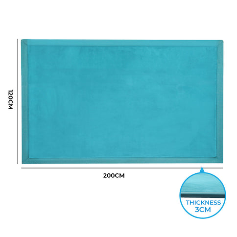 Marlow Coral Velvet Area Rugs Large Mat 120x200cm Blue-1910112283481214978