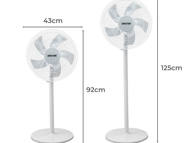 Spector Pedestal Floor Fan Portable White-1973193857692733442