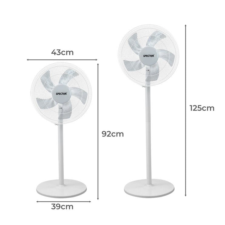 Spector Pedestal Floor Fan Portable White-1973193857692733442