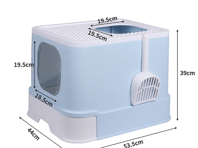 PaWz Cat Litter Box Fully Enclosed Kitty Blue-1864184493691244546