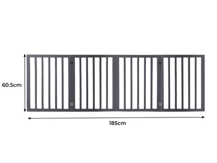 Wooden Pet Gate Dog Fence Retractable Grey 600x 3MM-1864184510149693442