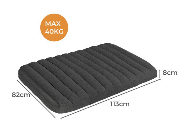 Pawz XL Size Orthopedic Dog Bed with Sherpa Plush Removable Cover in Grey-2018816744235339778