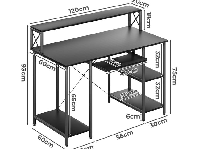 Levede Office Gaming Computer Desk Black-1973193441609388034