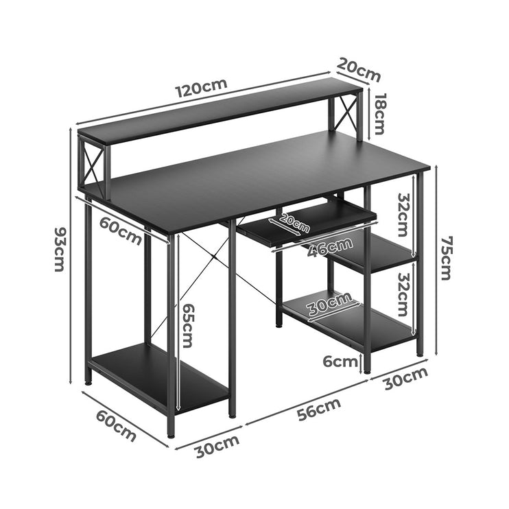 Levede Office Gaming Computer Desk Black-1973193441609388034