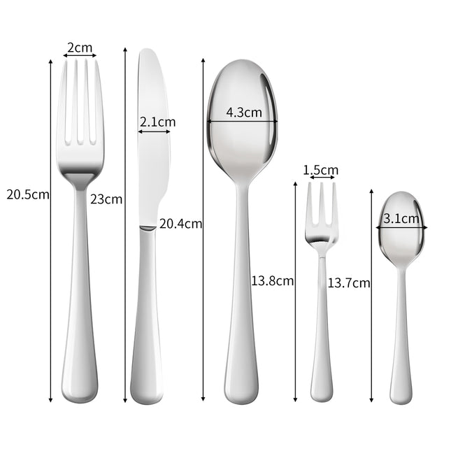 Cutlery Set Stainless Steel Knife Fork Silver-1954802795127377922