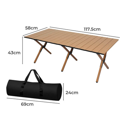 Levede Folding Camping Table Foldable Oak-1864184455741181954