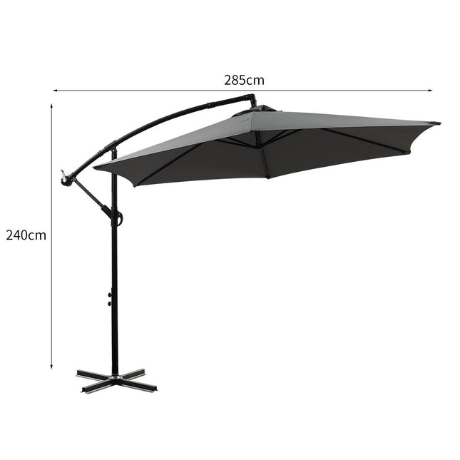 Mountview 3M Outdoor Umbrella Cantilever Grey Without Base-1975420431955529730