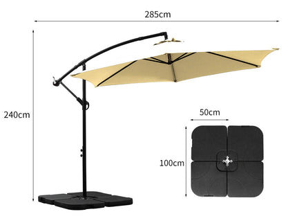 Mountview 3M Outdoor Umbrella Cantilever Grey-1864184442038390786