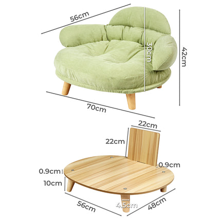 Pawz Elevated Pet Dog Cat Sofa Bed Couch XL Size Green-1973193512186941442