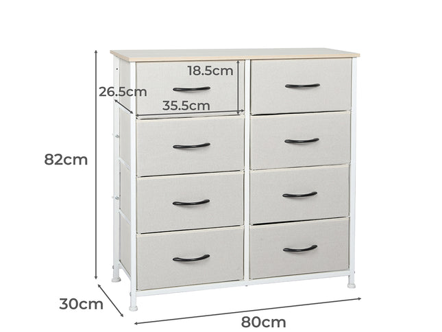 Levede Storage Cabinet Tower Chest Beige-1973194072663396354