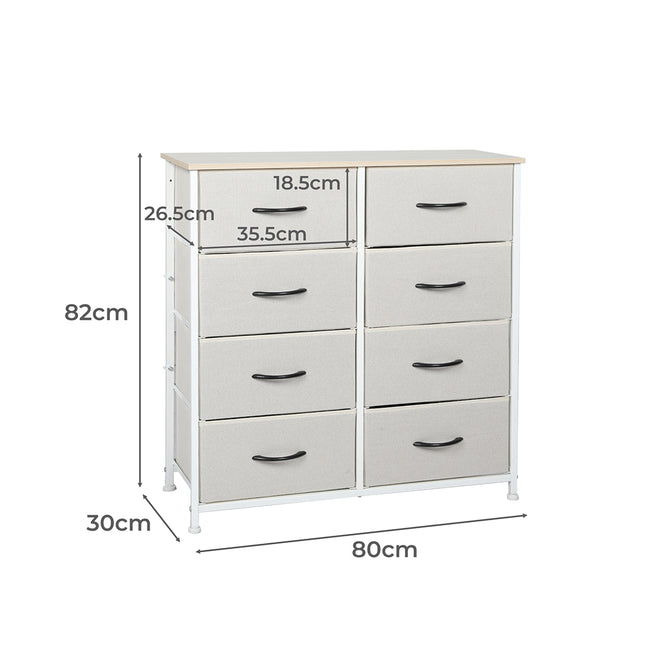 Levede Storage Cabinet Tower Chest Beige-1973194072663396354