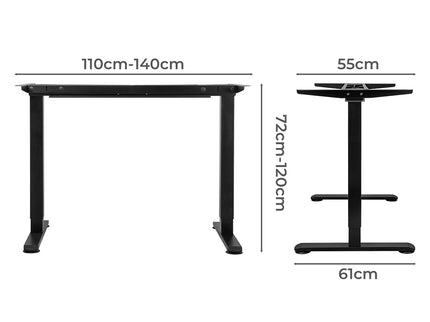 Levede Motorised Standing Desk Frame Black Dual Motor-1942353107598053378
