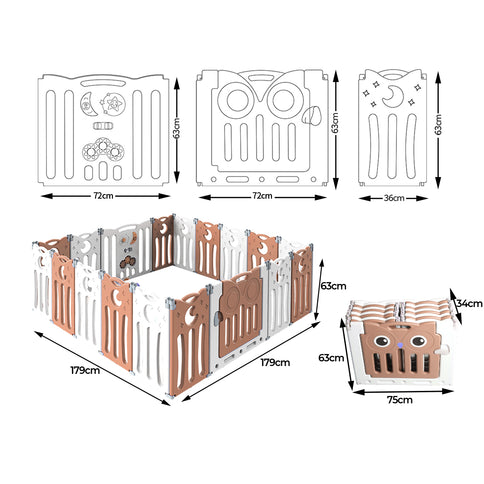 BoPeep Kids Baby Playpen Foldable Child Pink-1831592551191285762