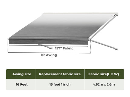 Manan 16FT RV Awning Fabric Replacement 18.05oz Caravan-1954802458110857218