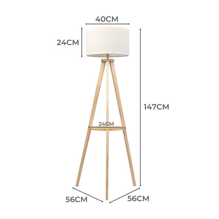 EMITTO Tripod Floor Lamp with Shelf-1973193957479419906