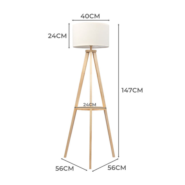EMITTO Tripod Floor Lamp with Shelf-1973193957479419906