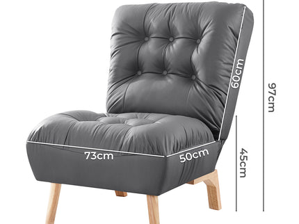 Levede Accent Chair Sofa Recliner Adjustable Grey-1910113169750233090
