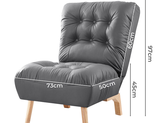 Levede Accent Chair Sofa Recliner Adjustable Grey-1910113169750233090