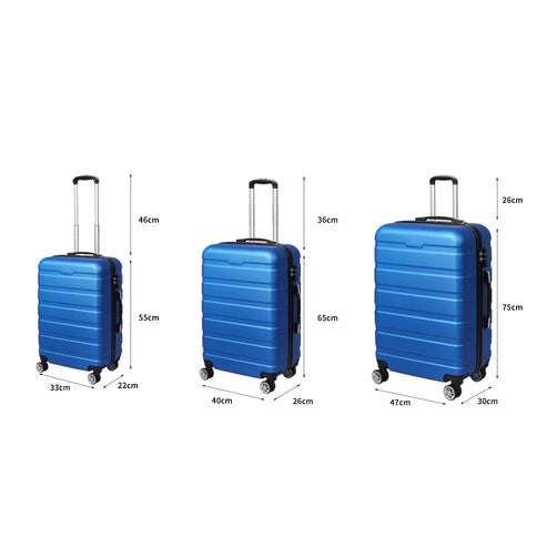 Slimbridge 3PC Luggage sets Suitcase Blue-1864184367660797954