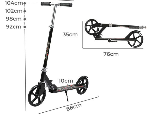 MONVELO Folding Scooter Dual Large Wheels Black-1950770003473207298