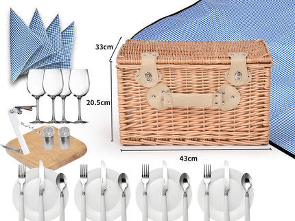 4 Person Picnic Basket Baskets Set Outdoor-1864183149676859394