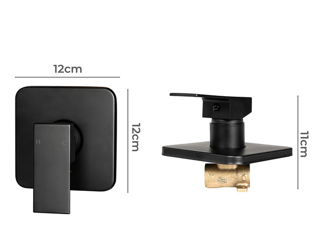 Dutxa Bathroom Shower Mixer Tap Brass Black-1973193895995117570