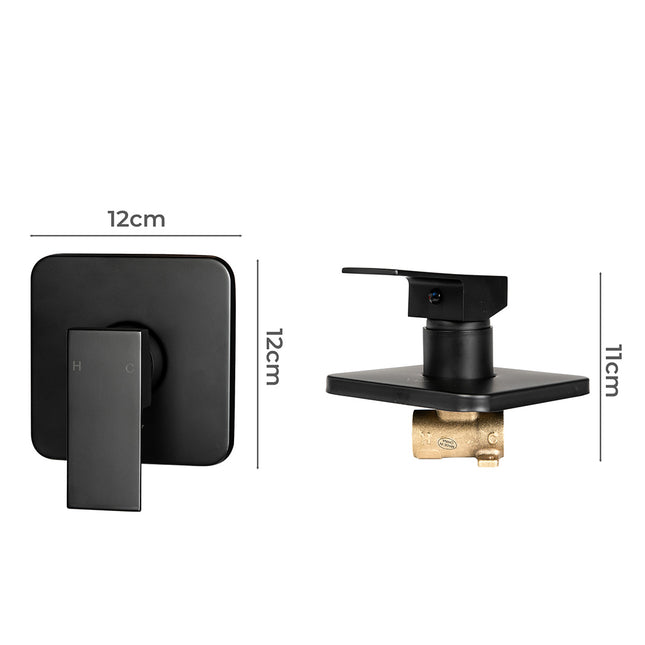 Dutxa Bathroom Shower Mixer Tap Brass Black-1973193895995117570