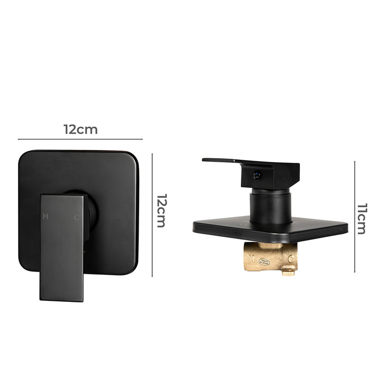Dutxa Bathroom Shower Mixer Tap Brass Black-1973193895995117570