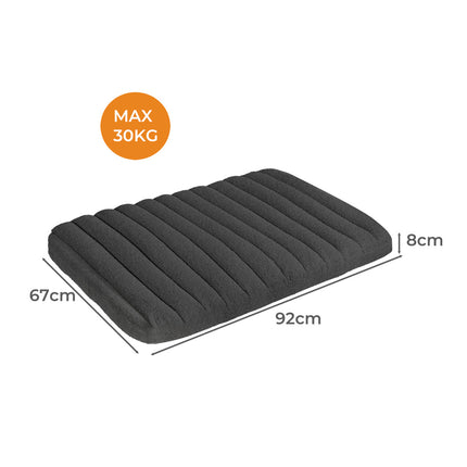 Pawz L Size Orthopedic Dog Bed with Sherpa Plush Removable Cover in Grey-2018816704137793538