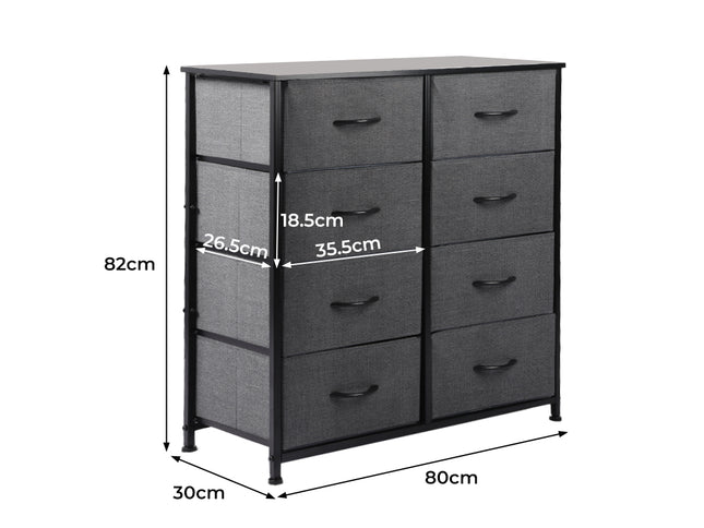 Levede Storage Cabinet Tower Chest Dark Grey-1973194072856334338