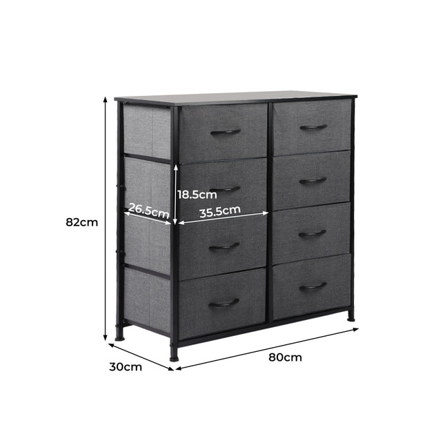 Levede Storage Cabinet Tower Chest Dark Grey-1973194072856334338