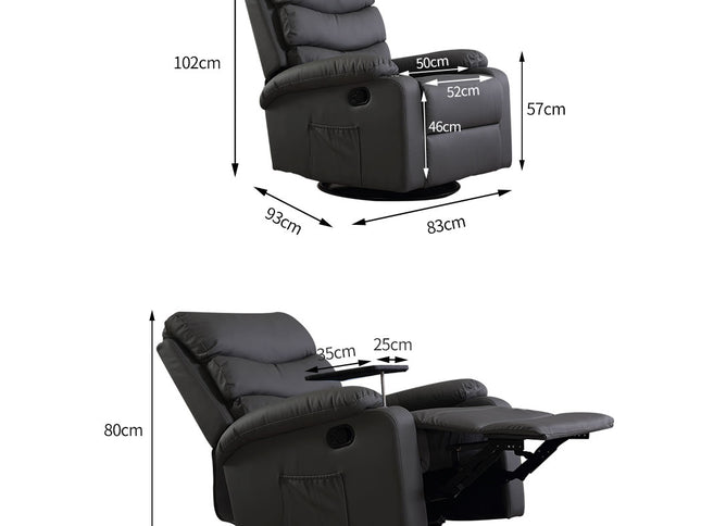 Levede Massage Chair Recliner 360 Swivel Black-1864184460451385346