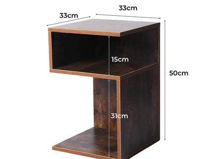 Levede 2x Bedside Tables Wood Side End Oak-1864184439047852034