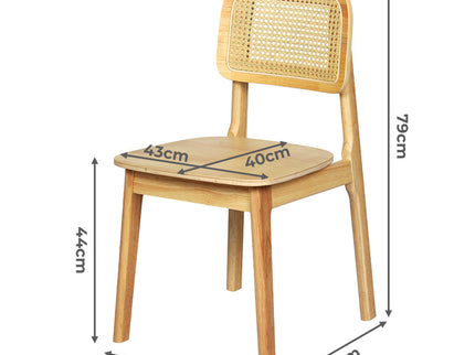 Levede 2x Rattan Dining Chair Wooden Kitchen Chair-1910112274102751234