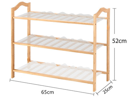 Levede 3 Tiers Bamboo Shoe Rack Storage 65cm-1864183513536925698