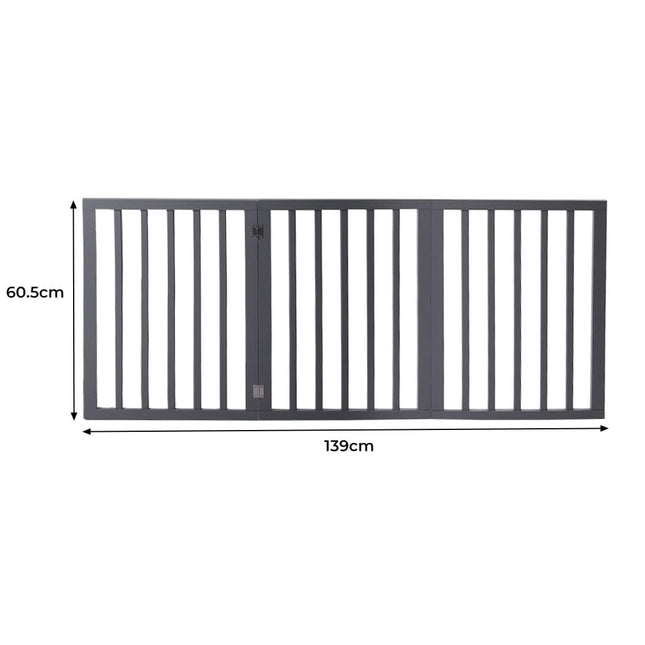 Wooden Pet Gate Dog Fence Retractable Grey 2000x 3MM-1954802528331894786