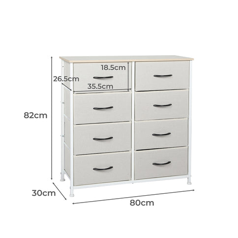 Levede Storage Cabinet Tower Chest Beige-1917016725468090370