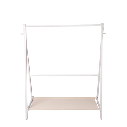 Levede Clothes Rack Wooden Wardrobe White-1973193811576360963