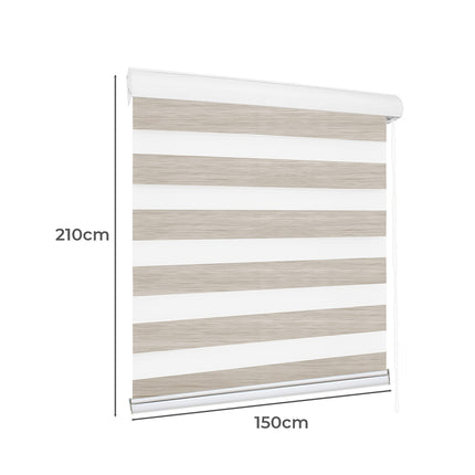 Marlow Blackout Zebra Roller Blind Curtains 150x210 Beige-1973194065277227010