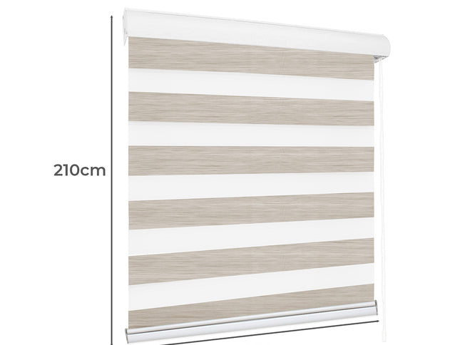 Marlow Blackout Zebra Roller Blind Curtains 150x210 Beige-1973194065277227010