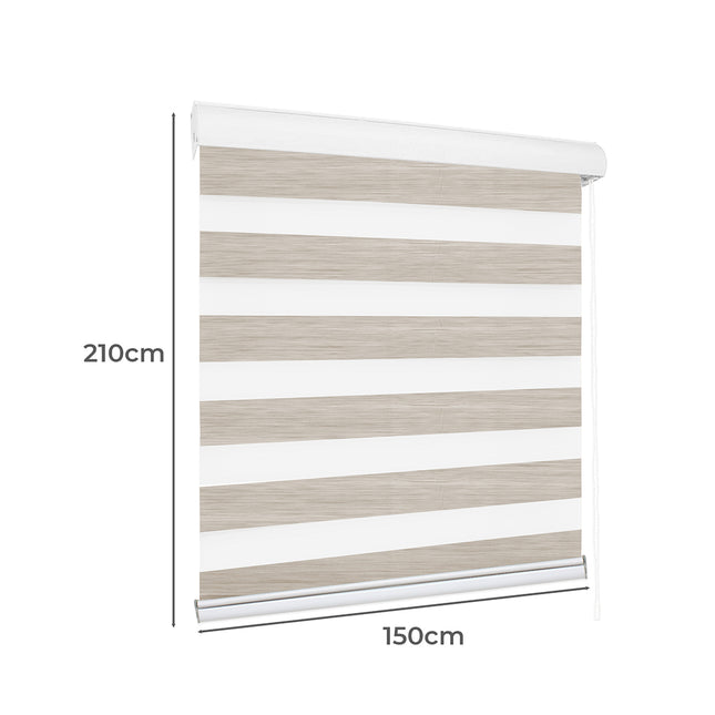 Marlow Blackout Zebra Roller Blind Curtains 150x210 Beige-1973194065277227010