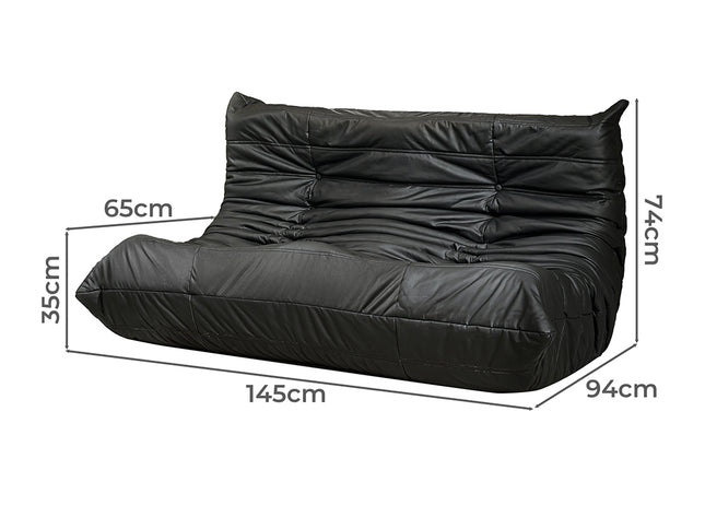 Levede 2 Seaters Floor Sofa Caterpillar Lounge-1973193807344308226