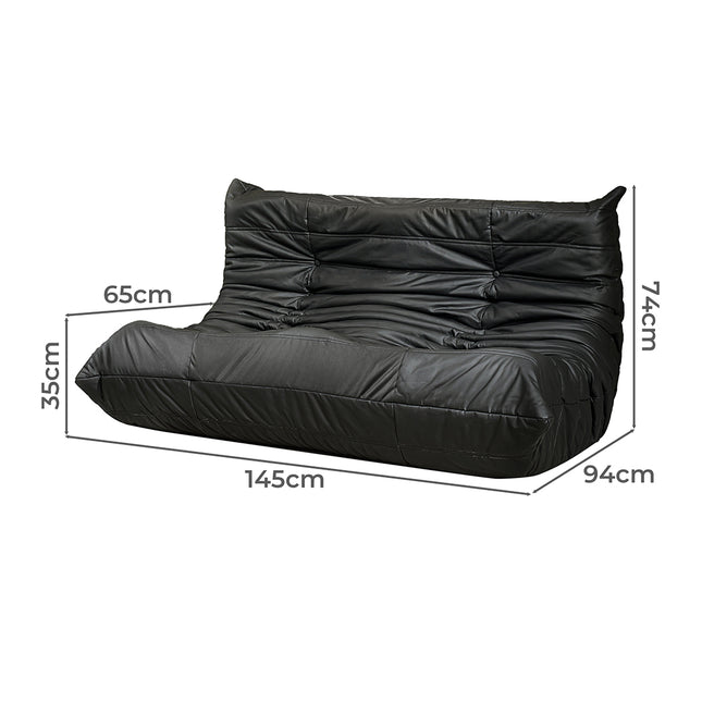 Levede 2 Seaters Floor Sofa Caterpillar Lounge-1973193807344308226