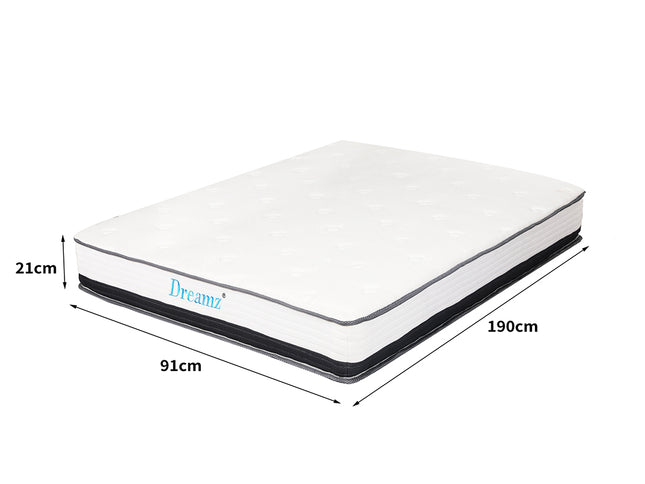 Dreamz Pocket Spring Mattress HD Foam Single-1975420427643785218